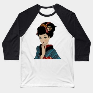 Kimono girl vintage japanese art style Baseball T-Shirt